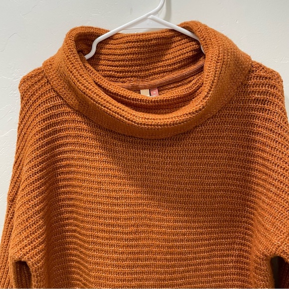 Anthropologie Pilcro Womens XS Burnt Orange Rust Knit Cowl Neck Sweater Oversize - Picture 7 of 14